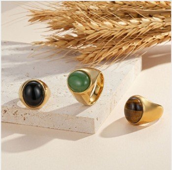 Natural stone rings